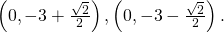 \left(0,-3+\frac{\sqrt{2}}{2}\right),\left(0,-3-\frac{\sqrt{2}}{2}\right).