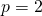 p=2