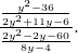 \frac{\frac{{y}^{2}-36}{2{y}^{2}+11y-6}}{\frac{2{y}^{2}-2y-60}{8y-4}}.